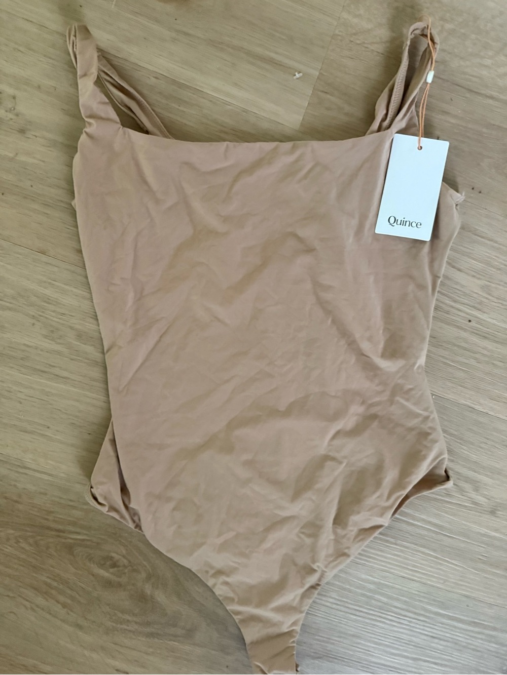 Quince Second Skin Bodysuit Square Neck NEW